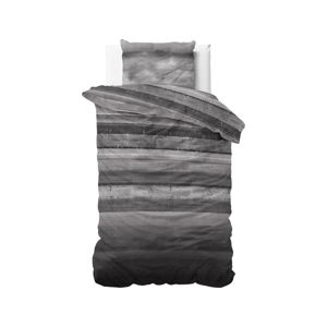 Szara flanelowa pościel jednoosobowa Sleeptime Marcus, 140x220 cm