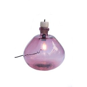 Różowa lampa ze szkła z odzysku Surdic Tropez, ø 22 cm
