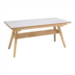 Biały stół z nogami z drewna dębowego sømcasa Abbie, 150 x 90 cm