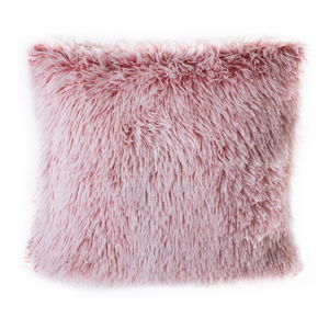 Różowa poduszka z włosiem JAHU Peluto, 45x45 cm