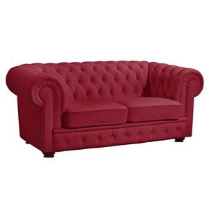 Czerwona skórzana sofa 2-osobowa Max Winzer Bridgeport