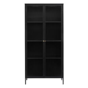 Czarna metalowa witryna 90x190 cm Bronco – Unique Furniture