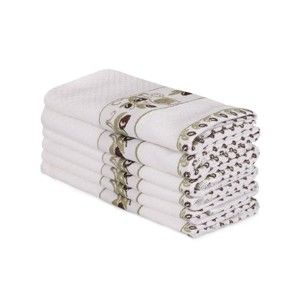 Zestaw 6 białych ręczników bawełnianych Beyaz Lento, 30x50 cm