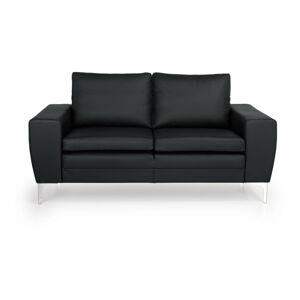 Czarna sofa skórzana Scandic Twigo, 166 cm