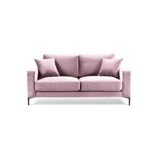 Różowa aksamitna sofa Kooko Home Harmony, 158 cm
