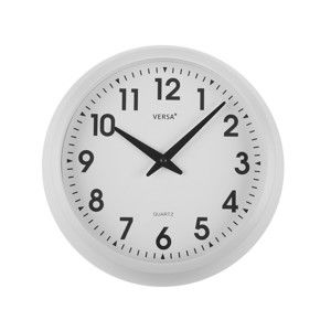 Wiszący biały zegar kuchenny Versa, ⌀ 30 cm