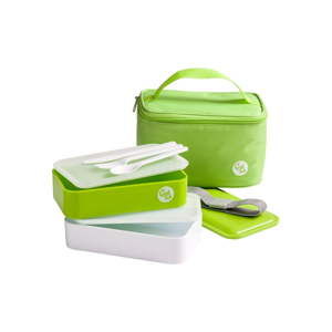 Zielony pojemnik na przekąskę z torbą Premier Housewares Grub Tub, 21x13 cm