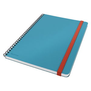 Niebieski kołowy notatnik z miękką powierzchnią Leitz, 80 stran