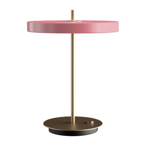Różowa lampa stołowa LED ze ściemniaczem z metalowym kloszem (wysokość 41,5 cm) Asteria Table – UMAGE