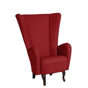 Czerwony fotel ze skóry ekologicznej Max Winzer Aurora