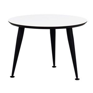 Biały stolik z czarnymi nogami Folke Strike, wys. 47 cmx∅ 56 cm
