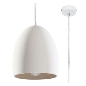 Biała lampa wisząca z ceramicznym kloszem ø 30 cm Fonsie – Nice Lamps