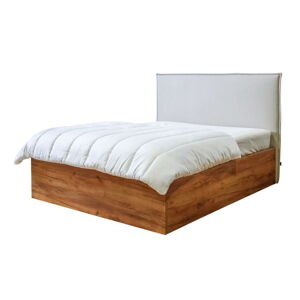 Beżowe/naturalne łóżko dwuosobowe ze schowkiem ze stelażem 140x190 cm Cara – Bobochic Paris