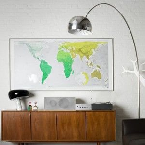 Mapa świata Huge Future Map, 196x100 cm, zielona