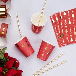 Zestaw 8 kubków papierowych Neviti Dazzling Christmas, 200 ml