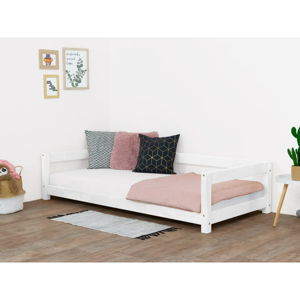 Białe drewniane łóżko dziecięce Benlemi Study, 80x160 cm