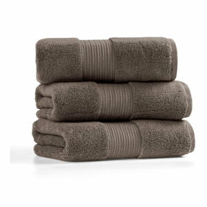 Zestaw 3 ciemnobrązowych bawełnianych ręczników Foutastic Chicago, 50x90 cm