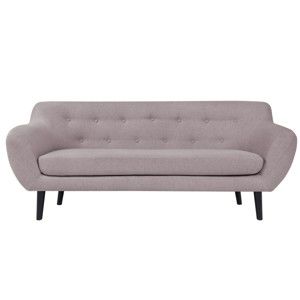 Różowa sofa 3-osobowa z brązowymi nogami Mazzini Sofas Piemont