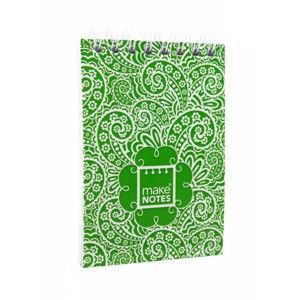 Zielony notatnik A7 Makenotes Paisley One, 64 stron