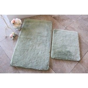 Zestaw 2 zielonych dywaników łazienkowych Confetti Bathmats Colors of Dark Green