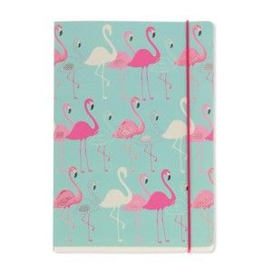 Notes A5 Go Stationery Flamingo Aqua