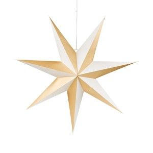 Złoto-biała papierowa gwiazda dekoracyjna Butlers Magica, ⌀ 60 cm