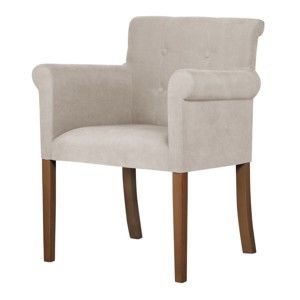 Białe krzesło z ciemnobrązowymi nogami Ted Lapidus Maison Flacon