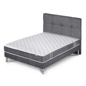 Szare łóżko z materacem Stella Cadente Syrius 140x200 cm