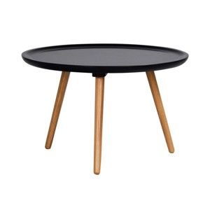 Czarny stolik z drewna dębowego Folke Dellingr, ⌀ 55 cm