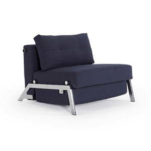 Ciemnoniebieski rozkładany fotel Innovation Cubed Chrome Mixed Dance Blue