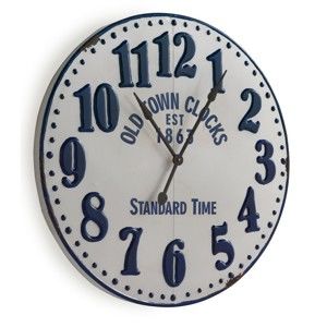 Biały zegar ścienny Geese Standard, Ø 90 cm
