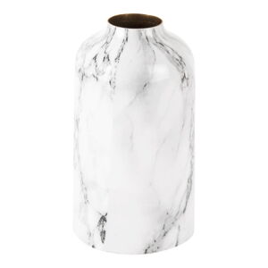 Biało-czarny żelazny wazon PT LIVING Marble, wys. 15 cm