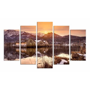 Obrazy zestaw 5 szt. 20x60 cm Winter Sunset – Wallity
