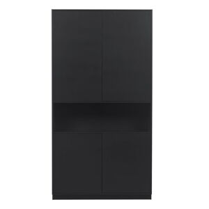 Czarna szafka z litego drewna sosnowego 110x210 cm Finca – WOOOD