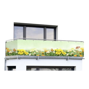 Żółto-zielona plastikowa osłona balkonowa 500x85 cm Butterfly – Maximex