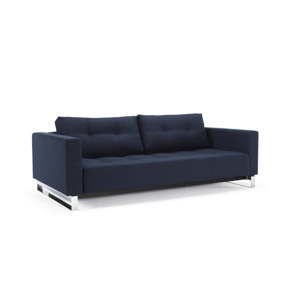 Ciemnoniebieska rozkładana sofa Innovation Cassius Mixed Dance Blue, 115x230 cm