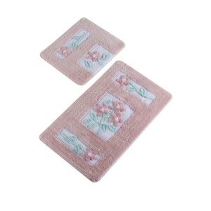 Zestaw 2 różowych dywaników łazienkowych Confetti Bathmats Linda Pink