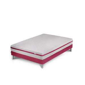 Różowe łóżko z materacem Stella Cadente Maison Pluton, 140x200 cm