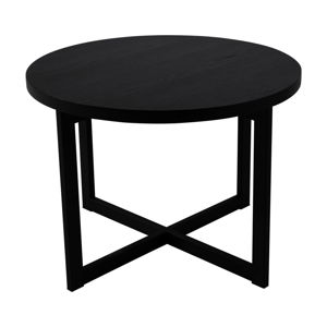 Czarny stolik z drewna dębowego Canett Elliot, ø 70 cm