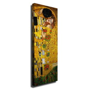 Reprodukcja na płótnie Gustav Klimt The Kiss, 30x80 cm
