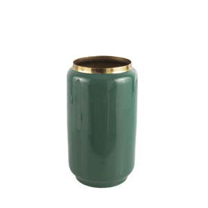 Zielony wazon z detalem w złotej barwie PT LIVING Flare, wys. 25 cm