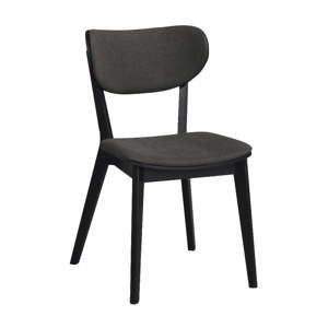Czarne dębowe krzesło do jadalni z grafitowym siedziskiem Rowico Cato