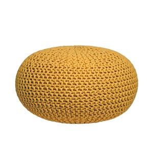 Żółty puf dziergany LABEL51 Knitted, XL
