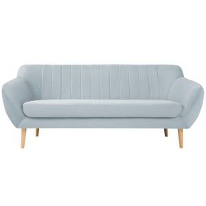 Jasnoniebieska aksamitna sofa Mazzini Sofas Sardaigne, 188 cm