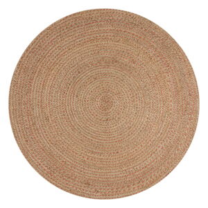 Łososiowy/naturalny okrągły dywan z juty 180x180 cm Capri – Flair Rugs