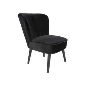 Czarne krzesło drewniane se sametovým potahem Karlsson Luxury