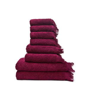 Zestaw 6 bordowych ręczników i 2 ręczników kąpielowych ze 100% bawełny Bonami