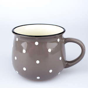 Szary kubek ceramiczny Dakls Dots, 770 ml