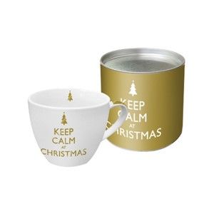Kubek z porcelany kostnej w ozdobnym opakowaniu PPD Keep Calm At Christmas, 200 ml