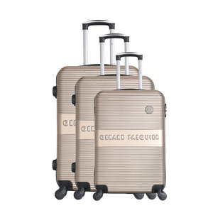 Zestaw 3 beżowyach walizek na kółkach GERARD PASQUIER Classa Valises